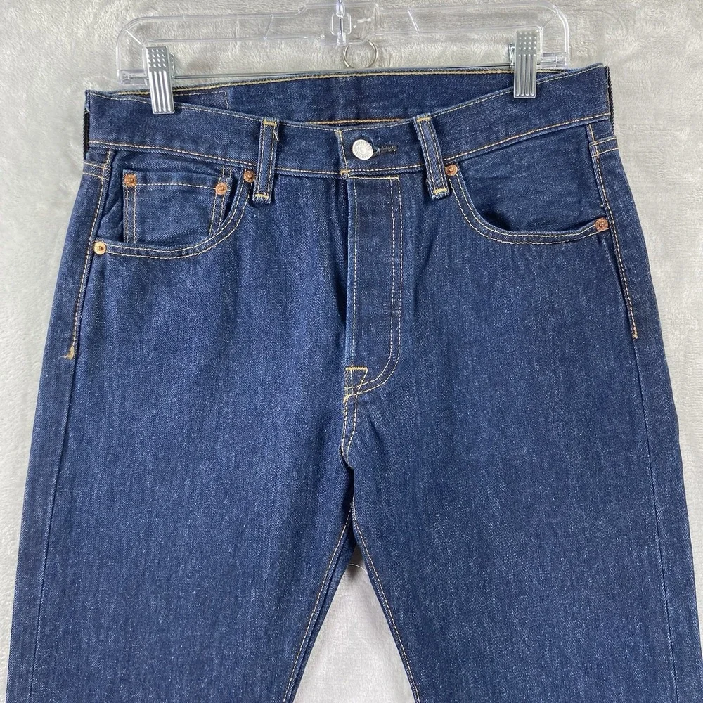 Levi's 501 Jeans Mens 30x32 Original Straight Leg Button Fly Dark Blue Denim